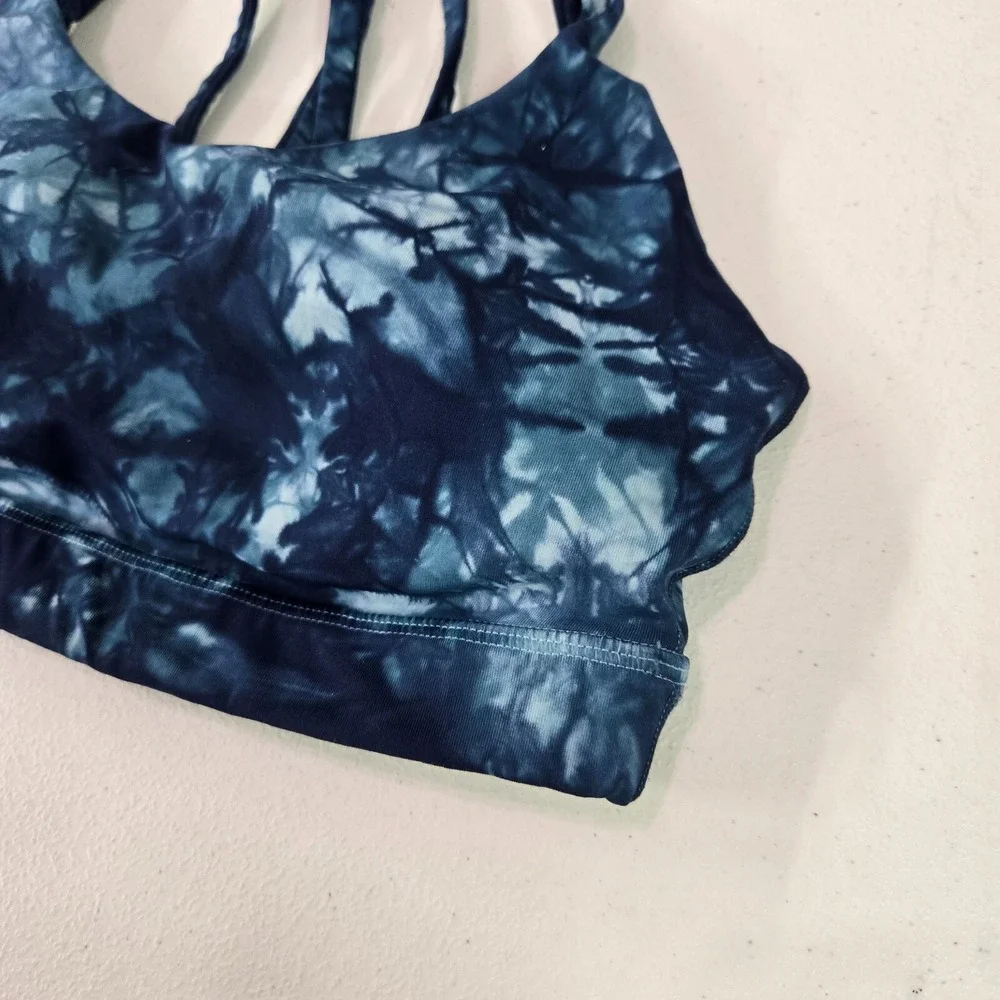 Lululemon Women Sports Bra 4 Energy Bra Shibori Luxtreme Strappy Pullover